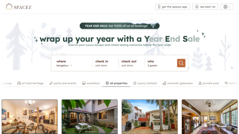 Spacez Launches First-Ever Year-End Sale for Luxury Homestays in Metro Cities