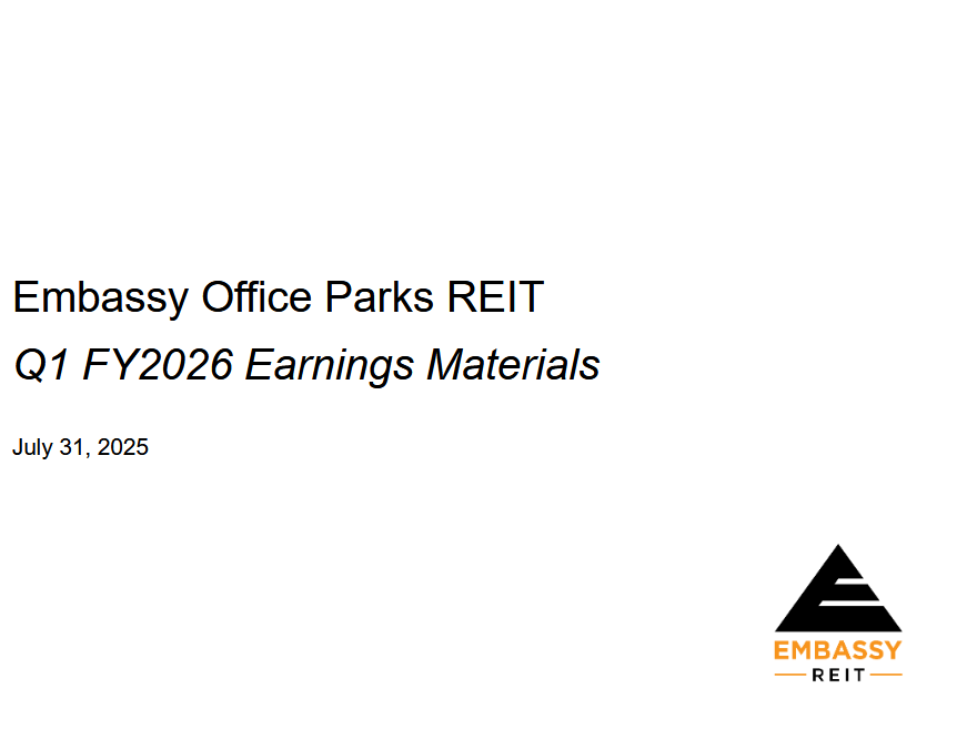 Embassy REIT Leases Record 2.0 Million Square Feet in Q1 FY2026