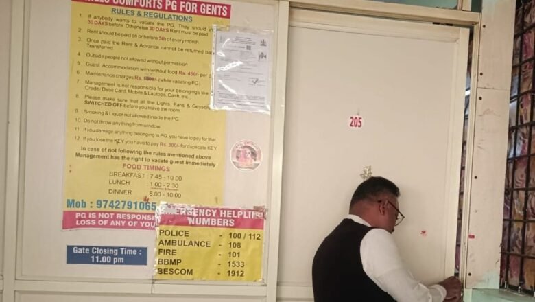 Ten Paying Guest (PG) Accommodations Sealed by Bengaluru South City Corporation for Lack of Hygiene